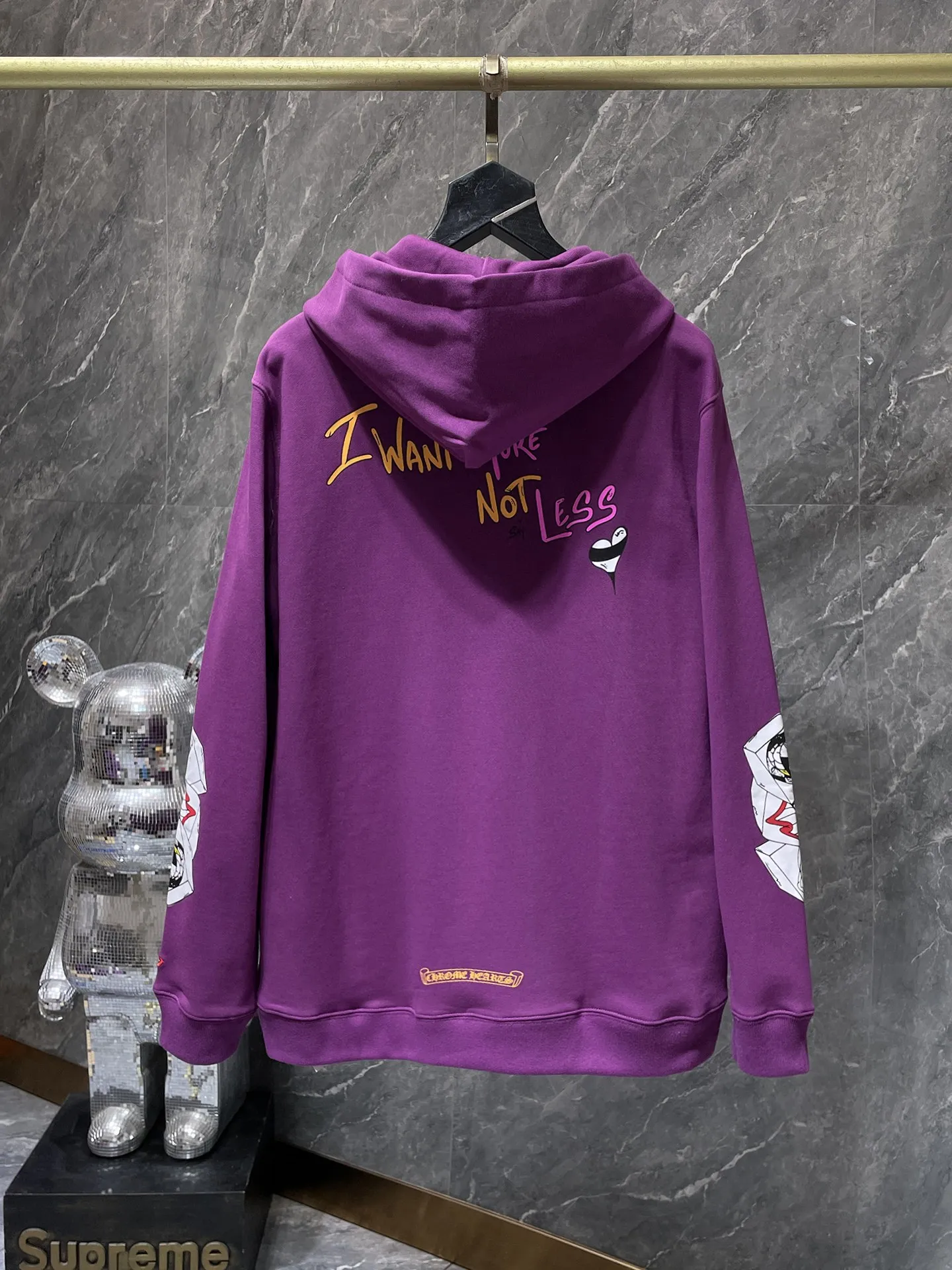 P240 Chrome Hearts 25ss High-weight, environmentally friendly and high-quality top-quality fabric Chrome Matty Boy purple hooded sweatshirt Imported environmentally friendly glue printing and dyeing Counter synchronization 1:1 replica version Recommended color: purple Size: S, M, L, XL.